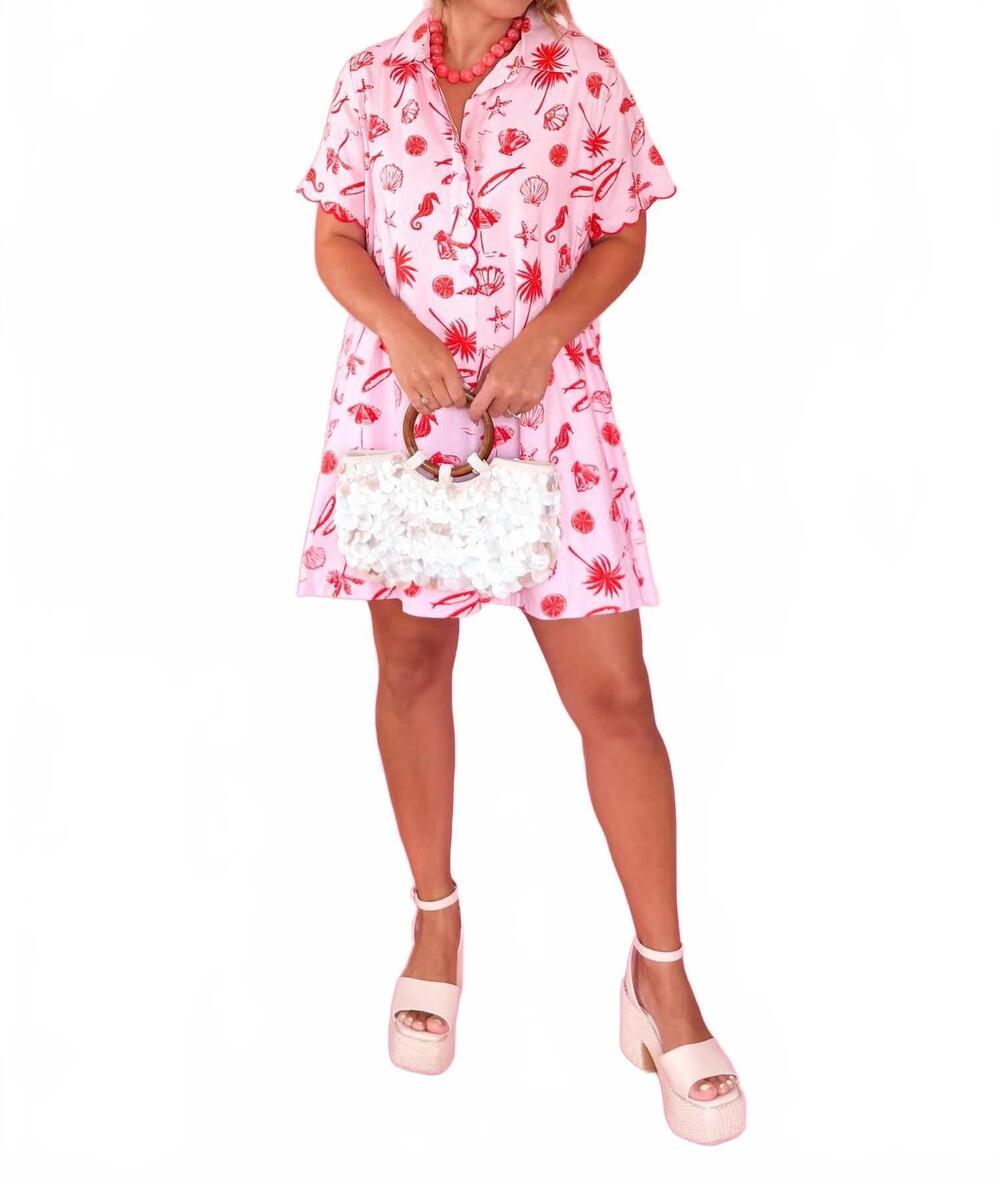 NEW KARLIE beach shirt dress in pink